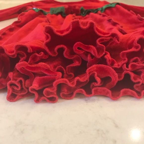 Red and Green Dress- Size 3T - Picture 3 of 5